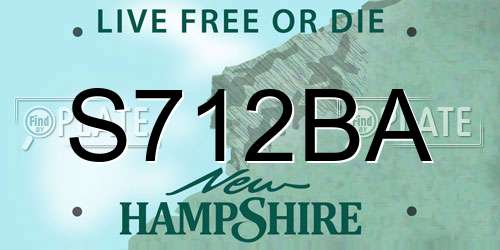 S712BA New Hampshire License Plate