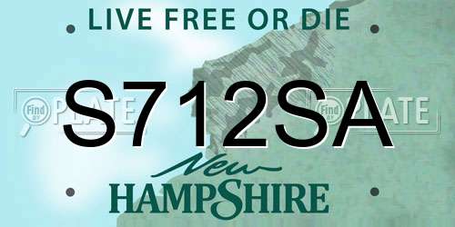 S712SA New Hampshire License Plate