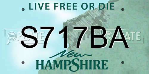 S717BA New Hampshire License Plate