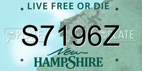 S7196Z New Hampshire License Plate