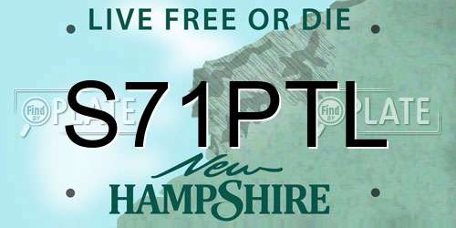 S71PTL New Hampshire License Plate