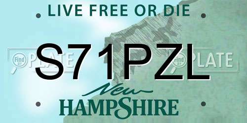 S71PZL New Hampshire License Plate