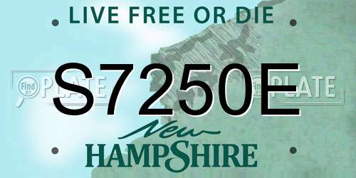 S7250E New Hampshire License Plate