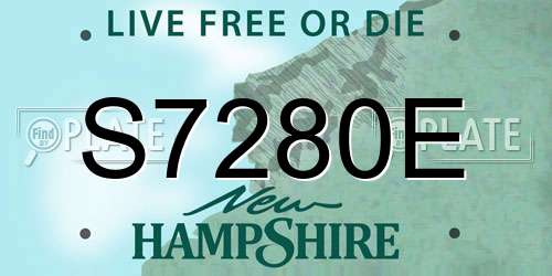 S7280E New Hampshire License Plate