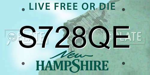 S728QE New Hampshire License Plate