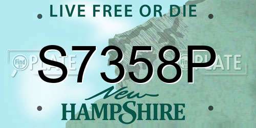 S7358P New Hampshire License Plate