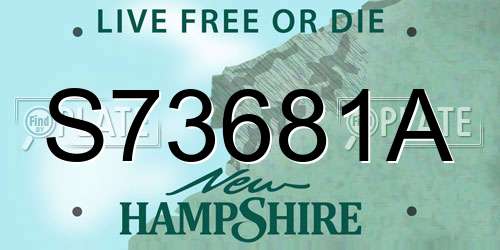 S73681A New Hampshire License Plate
