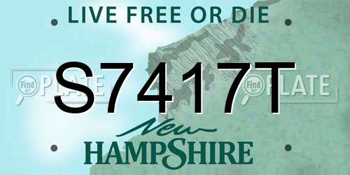 S7417T New Hampshire License Plate
