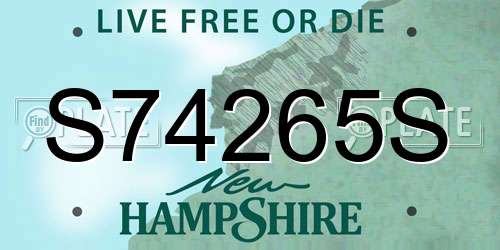S74265S New Hampshire License Plate