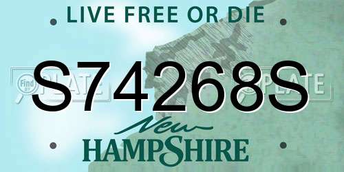 S74268S New Hampshire License Plate