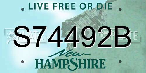 S74492B New Hampshire License Plate