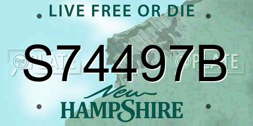 S74497B New Hampshire License Plate