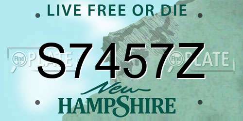 S7457Z New Hampshire License Plate