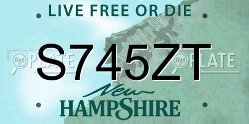 S745ZT New Hampshire License Plate