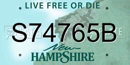 S74765B New Hampshire License Plate