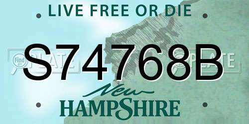 S74768B New Hampshire License Plate