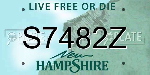 S7482Z New Hampshire License Plate