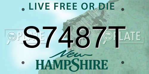 S7487T New Hampshire License Plate