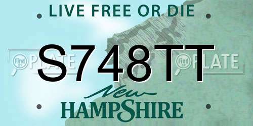 S748TT New Hampshire License Plate