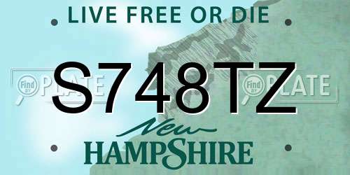 S748TZ New Hampshire License Plate
