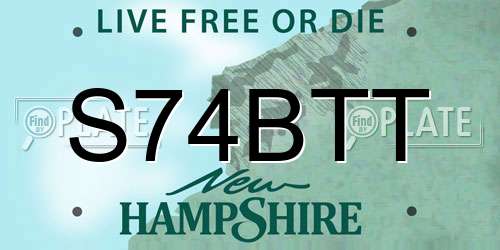 S74BTT New Hampshire License Plate