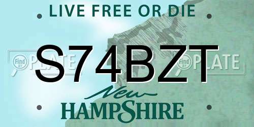 S74BZT New Hampshire License Plate