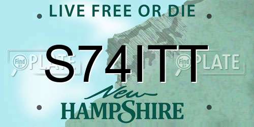 S74ITT New Hampshire License Plate