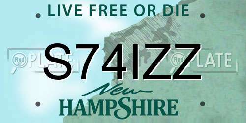 S74IZZ New Hampshire License Plate