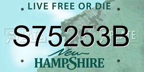 S75253B New Hampshire License Plate
