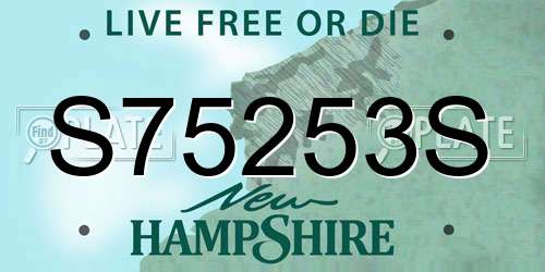 S75253S New Hampshire License Plate