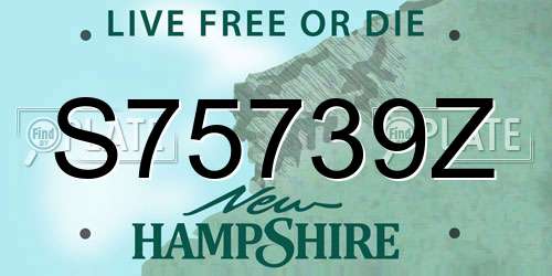 S75739Z New Hampshire License Plate