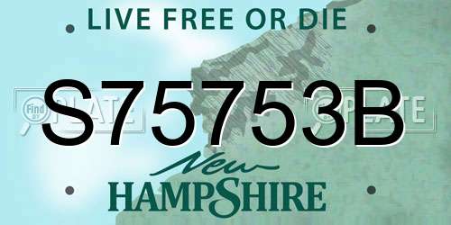 S75753B New Hampshire License Plate