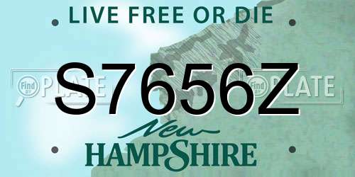 S7656Z New Hampshire License Plate