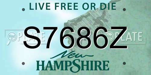 S7686Z New Hampshire License Plate