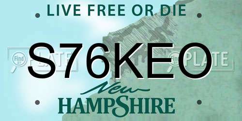 S76KEO New Hampshire License Plate