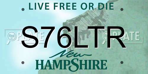 S76LTR New Hampshire License Plate