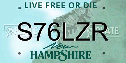 S76LZR New Hampshire License Plate