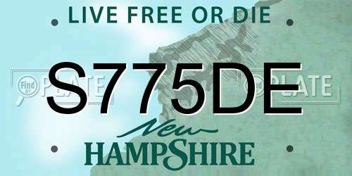 S775DE New Hampshire License Plate
