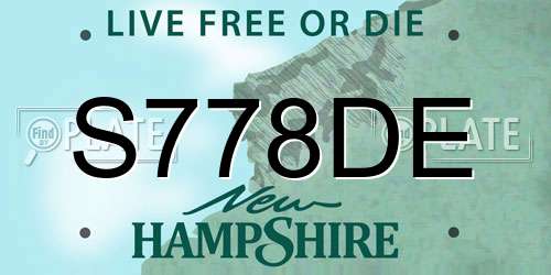 S778DE New Hampshire License Plate
