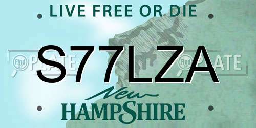 S77LZA New Hampshire License Plate