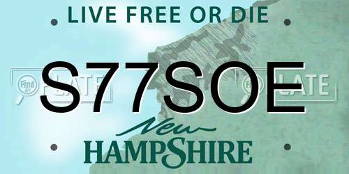S77SOE New Hampshire License Plate