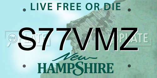 S77VMZ New Hampshire License Plate