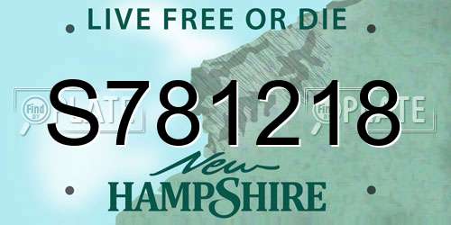 S781218 New Hampshire License Plate