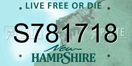 S781718 New Hampshire License Plate