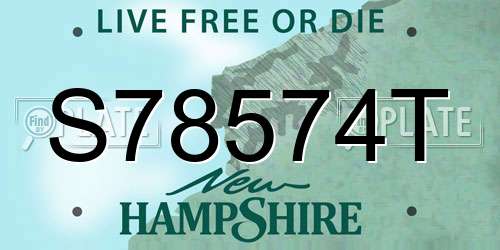 S78574T New Hampshire License Plate