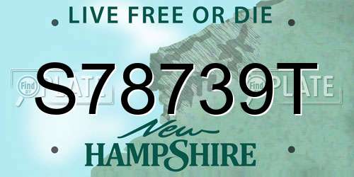 S78739T New Hampshire License Plate