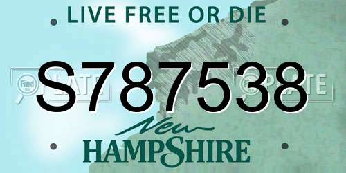 S787538 New Hampshire License Plate