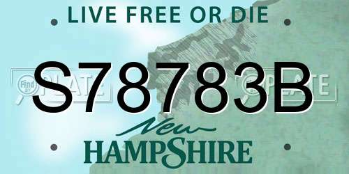 S78783B New Hampshire License Plate