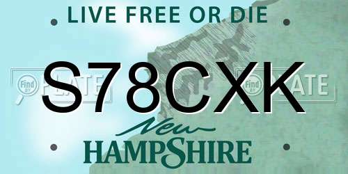 S78CXK New Hampshire License Plate