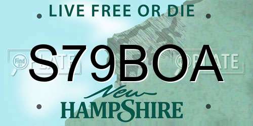 S79BOA New Hampshire License Plate